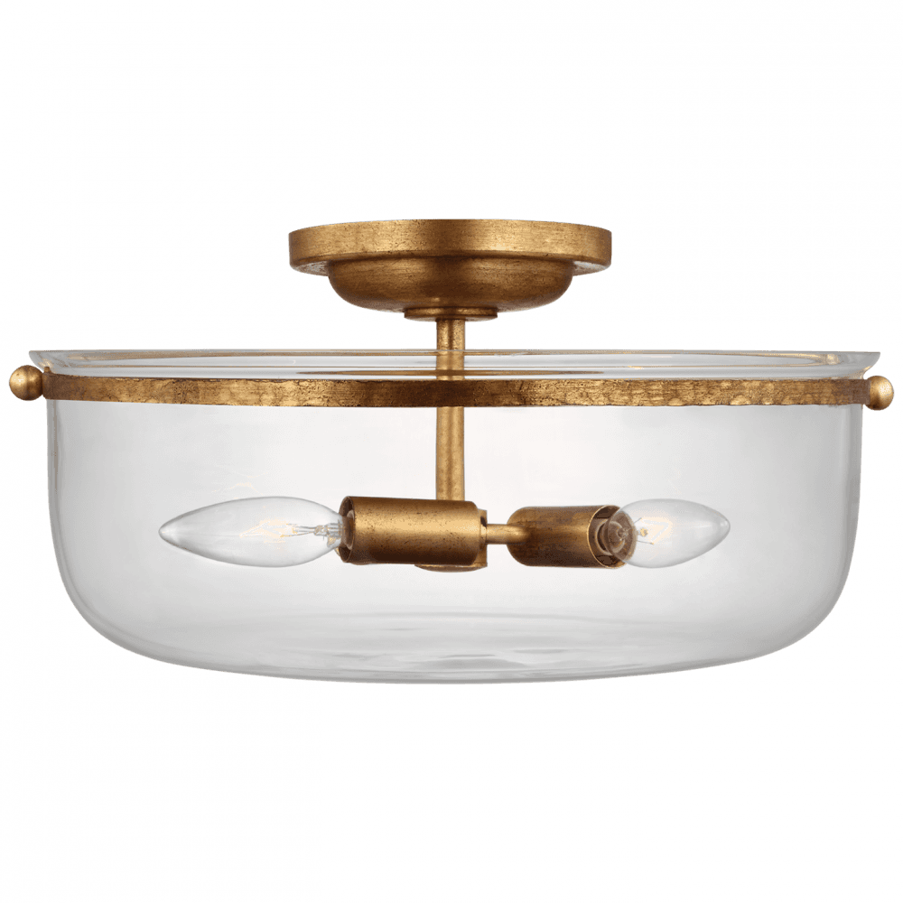 Visual Comfort & Co. Signature Collection Lorford Medium Semi-Flush - Gilded Iron