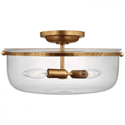 Visual Comfort & Co. Signature Collection Lorford Medium Semi-Flush - Gilded Iron