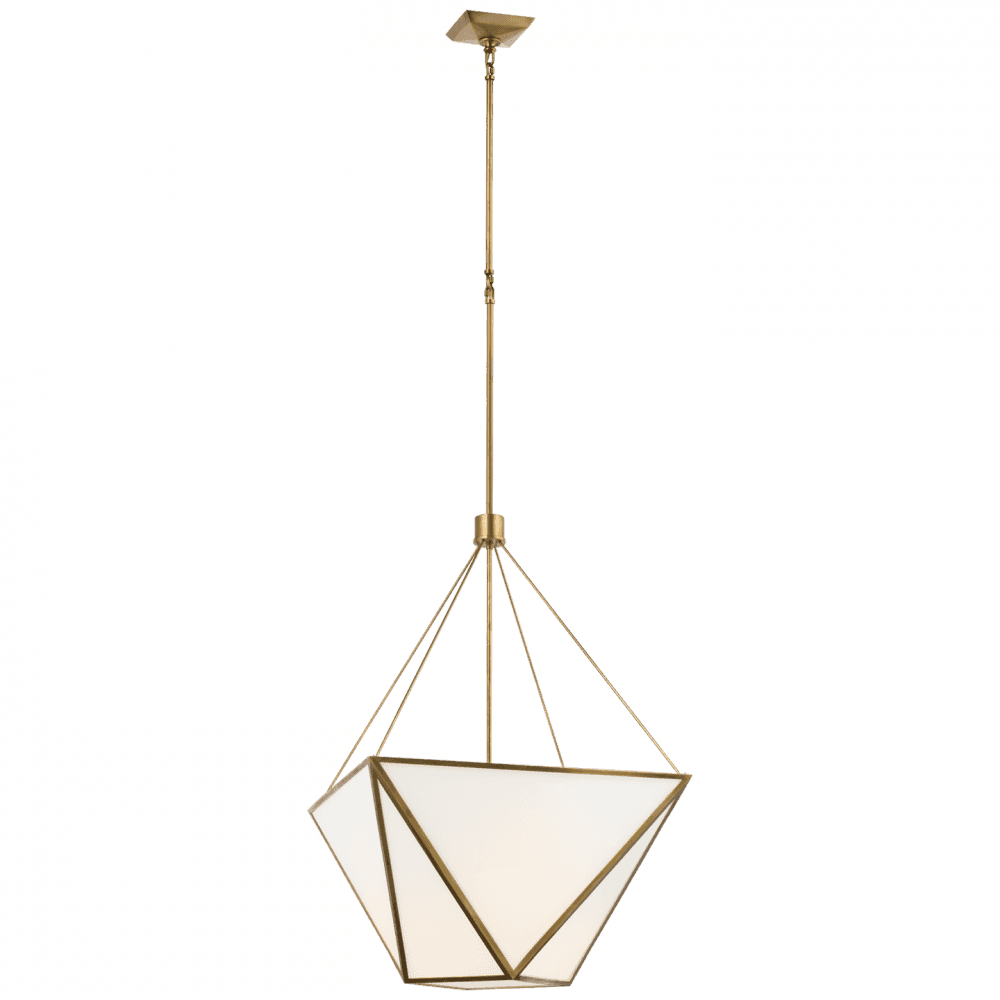 Visual Comfort Signature Lorino Large Lantern Hand-Rubbed Antique Brass