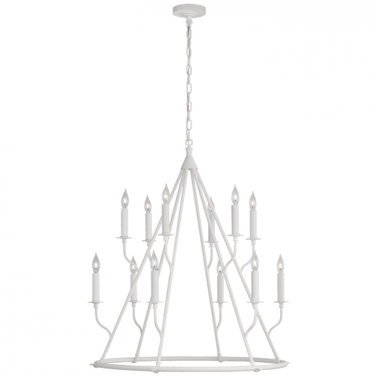 Visual Comfort Signature Lorio Large Chandelier Plaster White