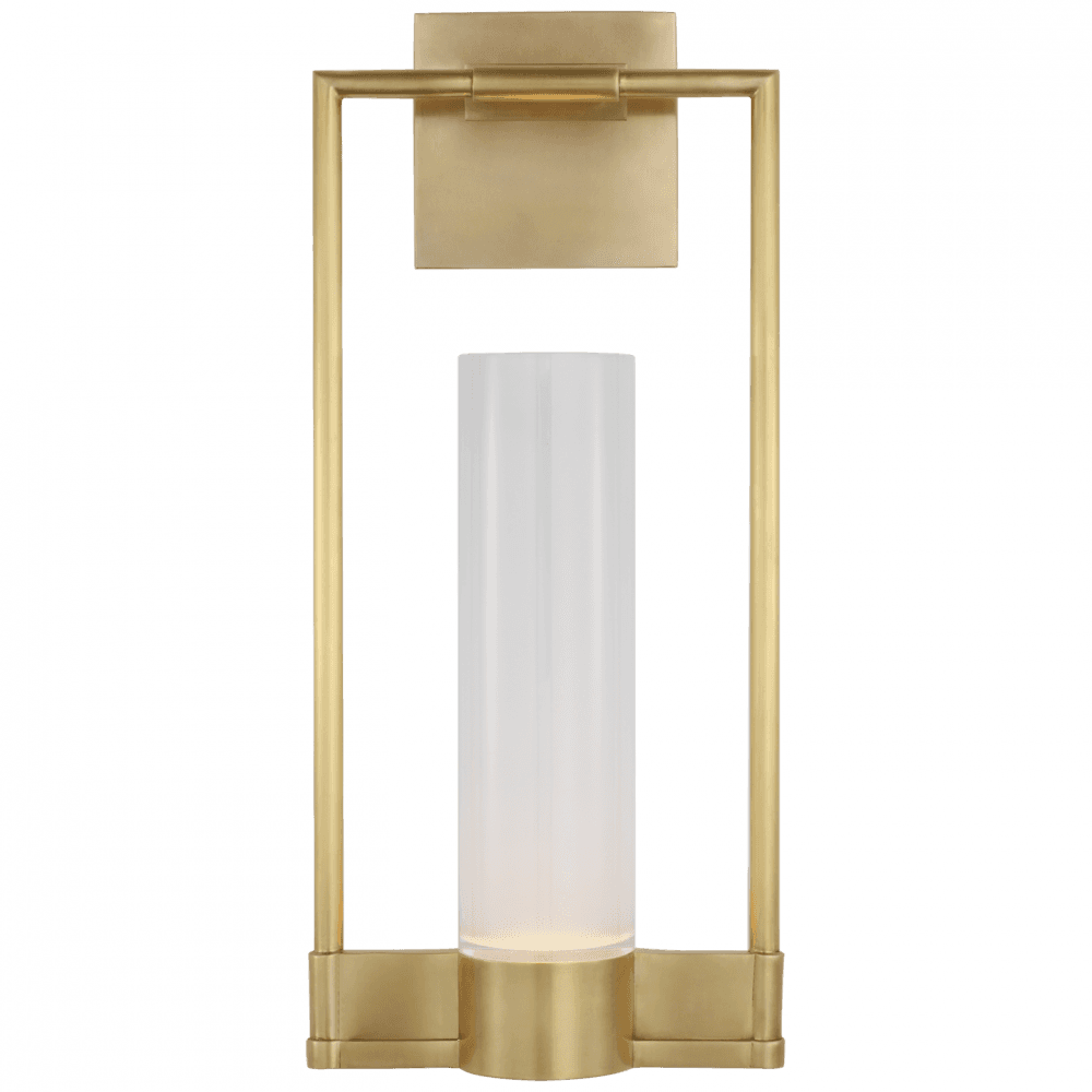 Visual Comfort Signature Lucid Single Bracketed Wall Sconce Antique Brass