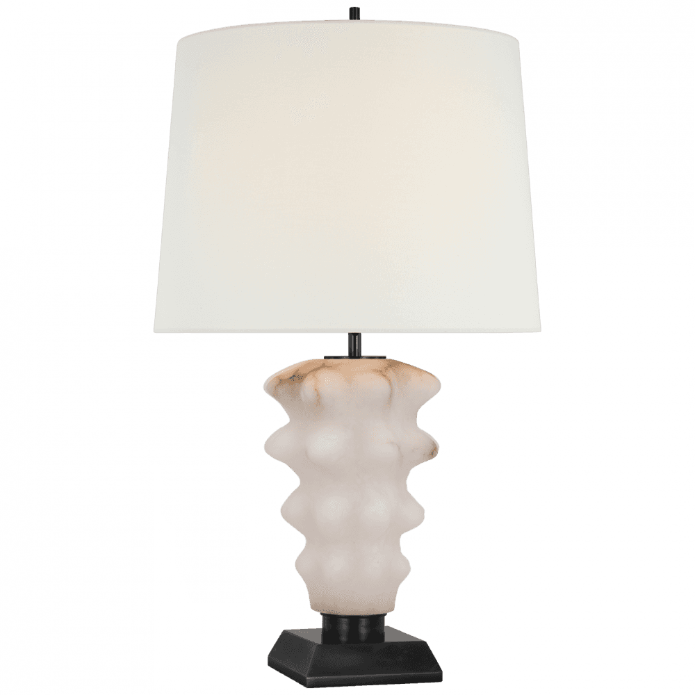Visual Comfort Signature Luxor Large Table Lamp Alabaster and Bronze