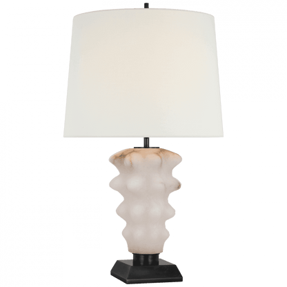 Visual Comfort Signature Luxor Large Table Lamp Alabaster and Bronze