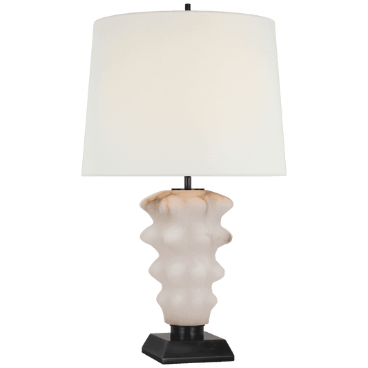 Visual Comfort Signature Luxor Large Table Lamp Alabaster and Bronze