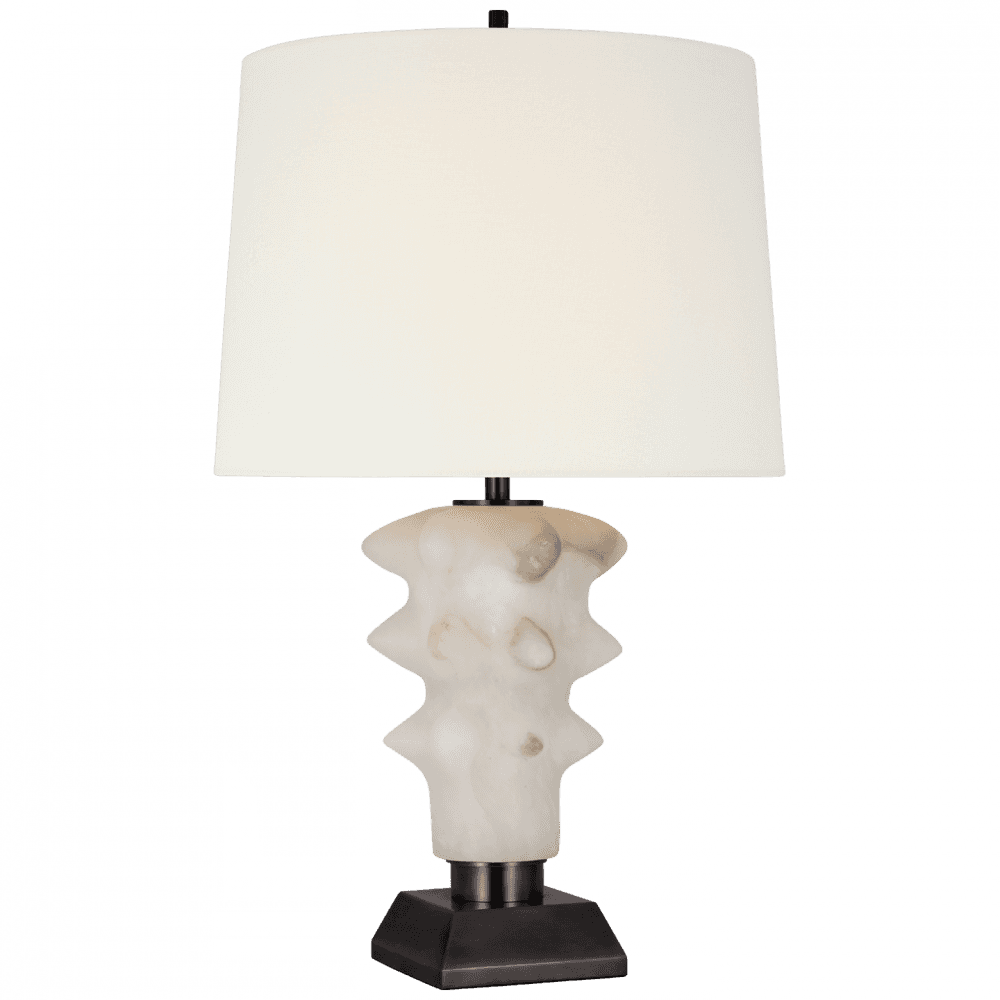 Visual Comfort Signature Luxor Medium Table Lamp Alabaster and Bronze
