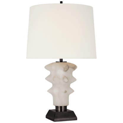 Visual Comfort Signature Luxor Medium Table Lamp Alabaster and Bronze