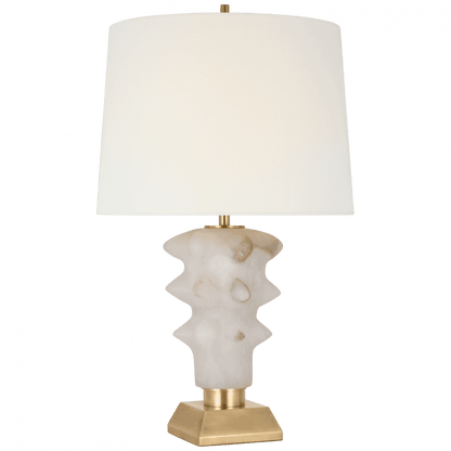 Visual Comfort Signature Luxor Medium Table Lamp Alabaster and Hand-Rubbed Antique Brass