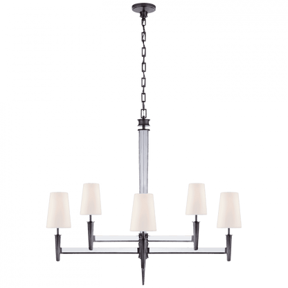 Visual Comfort Signature Lyra Chandelier Bronze and Crystal