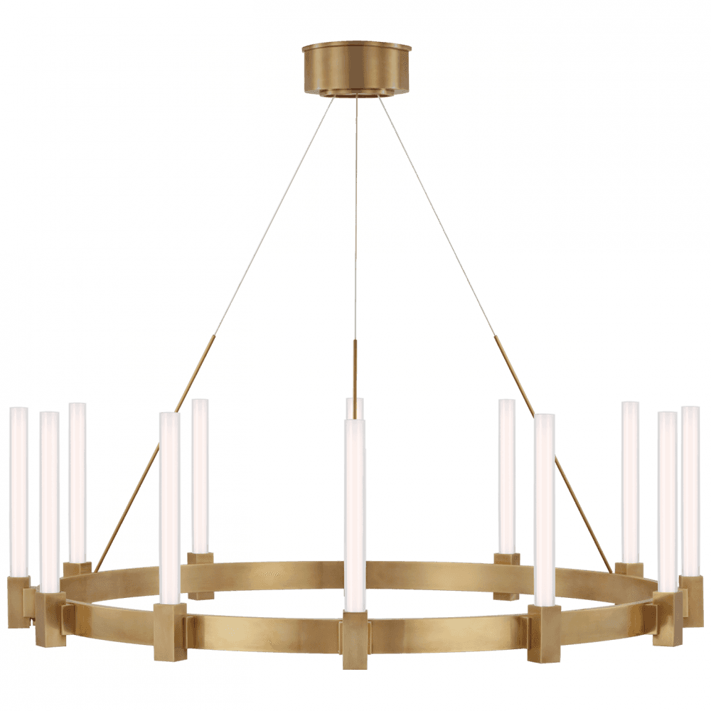 Visual Comfort Signature Mafra Large Chandelier Hand-Rubbed Antique Brass