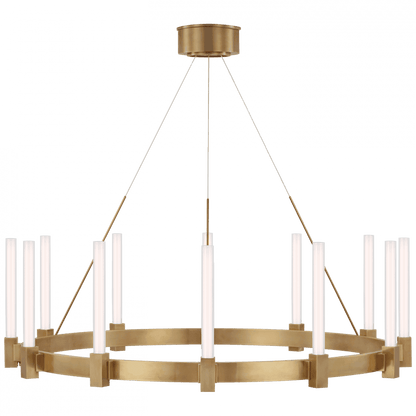 Visual Comfort Signature Mafra Large Chandelier Hand-Rubbed Antique Brass
