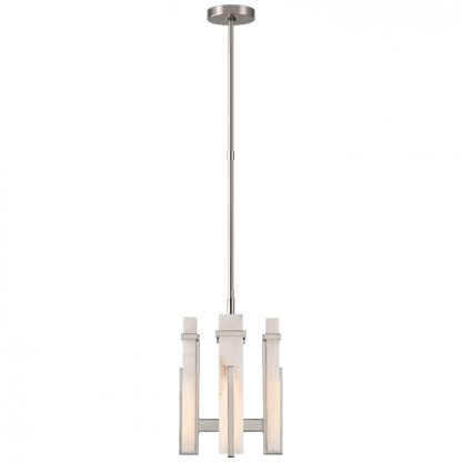 Visual Comfort & Co. Signature Collection Malik Chandelier, 1-Light, Polished Nickel, Alabaster Shade, 12"W (S 5910PN-ALB CU4C0)