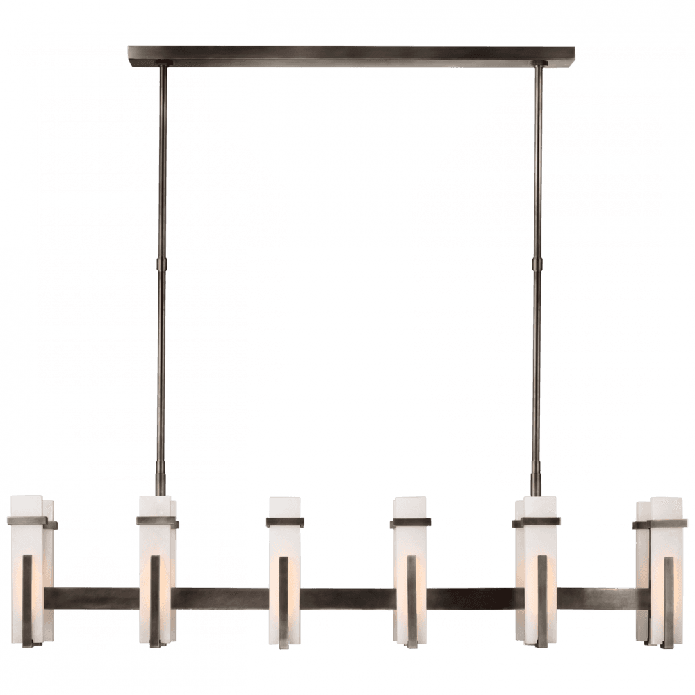 Visual Comfort Signature Malik Large Linear Chandelier Bronze