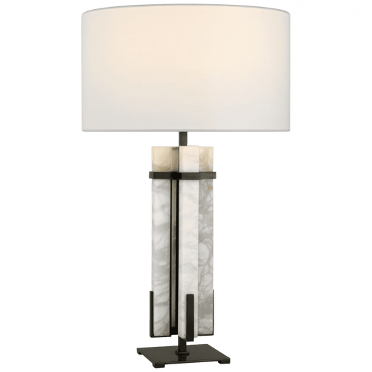 Visual Comfort Signature Malik Large Table Lamp Bronze and Alabaster