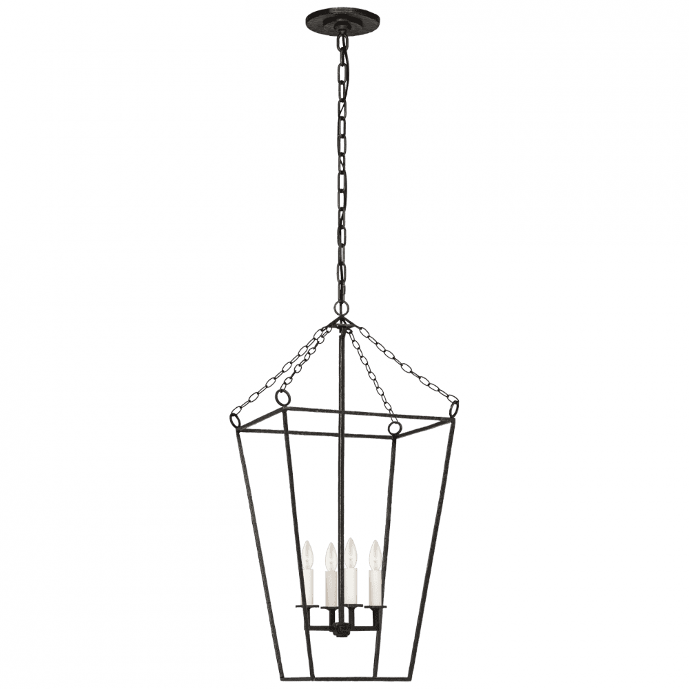 Visual Comfort Signature Malloy Open Frame Forged Lantern Aged Iron