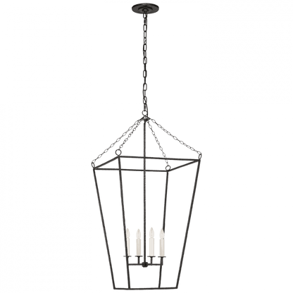 Visual Comfort Signature Malloy Open Frame Forged Lantern Aged Iron