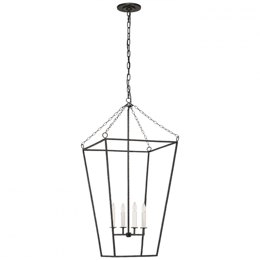 Visual Comfort Signature Malloy Open Frame Forged Lantern Aged Iron