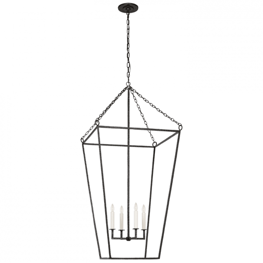 Visual Comfort Signature Malloy Open Frame Forged Lantern Aged Iron
