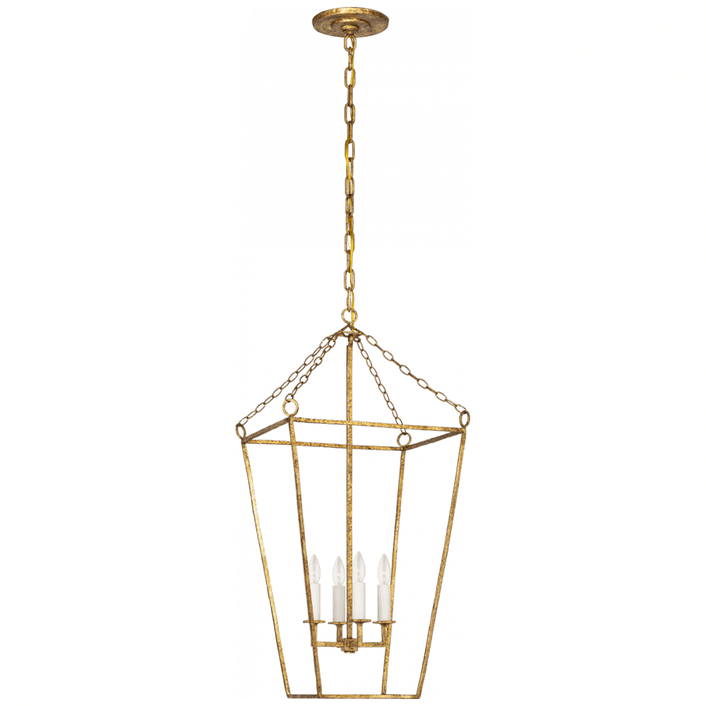 Visual Comfort Signature Malloy Open Frame Forged Lantern Gilded Iron