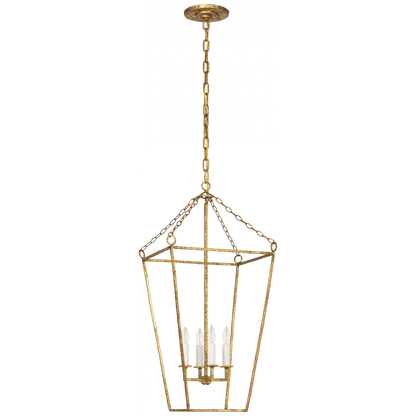 Visual Comfort Signature Malloy Open Frame Forged Lantern Gilded Iron