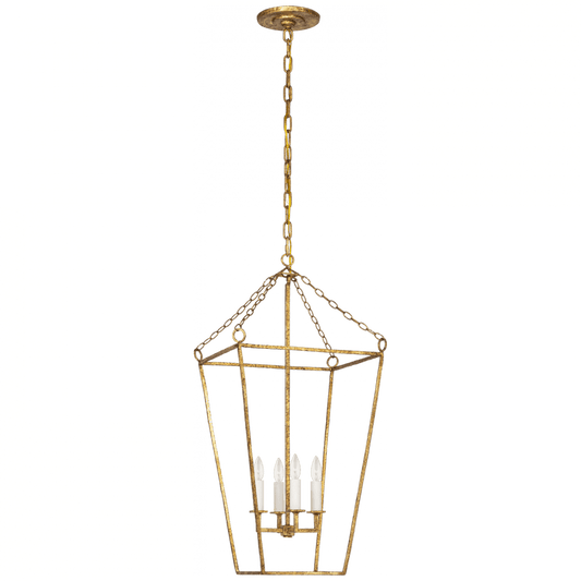 Visual Comfort Signature Malloy Open Frame Forged Lantern Gilded Iron