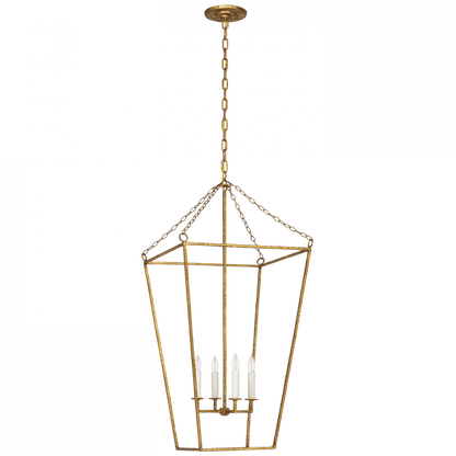 Visual Comfort Signature Malloy Open Frame Forged Lantern Gilded Iron