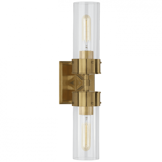Visual Comfort Signature Marais Large Double Bath Wall Sconce Hand-Rubbed Antique Brass