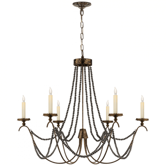Visual Comfort Signature Marigot Chandelier Hand Painted Rust