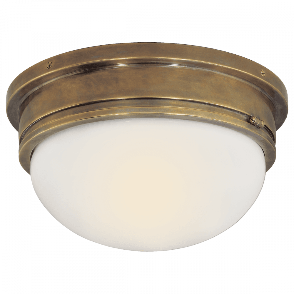 Visual Comfort Signature Marine Flush Mount Hand-Rubbed Antique Brass