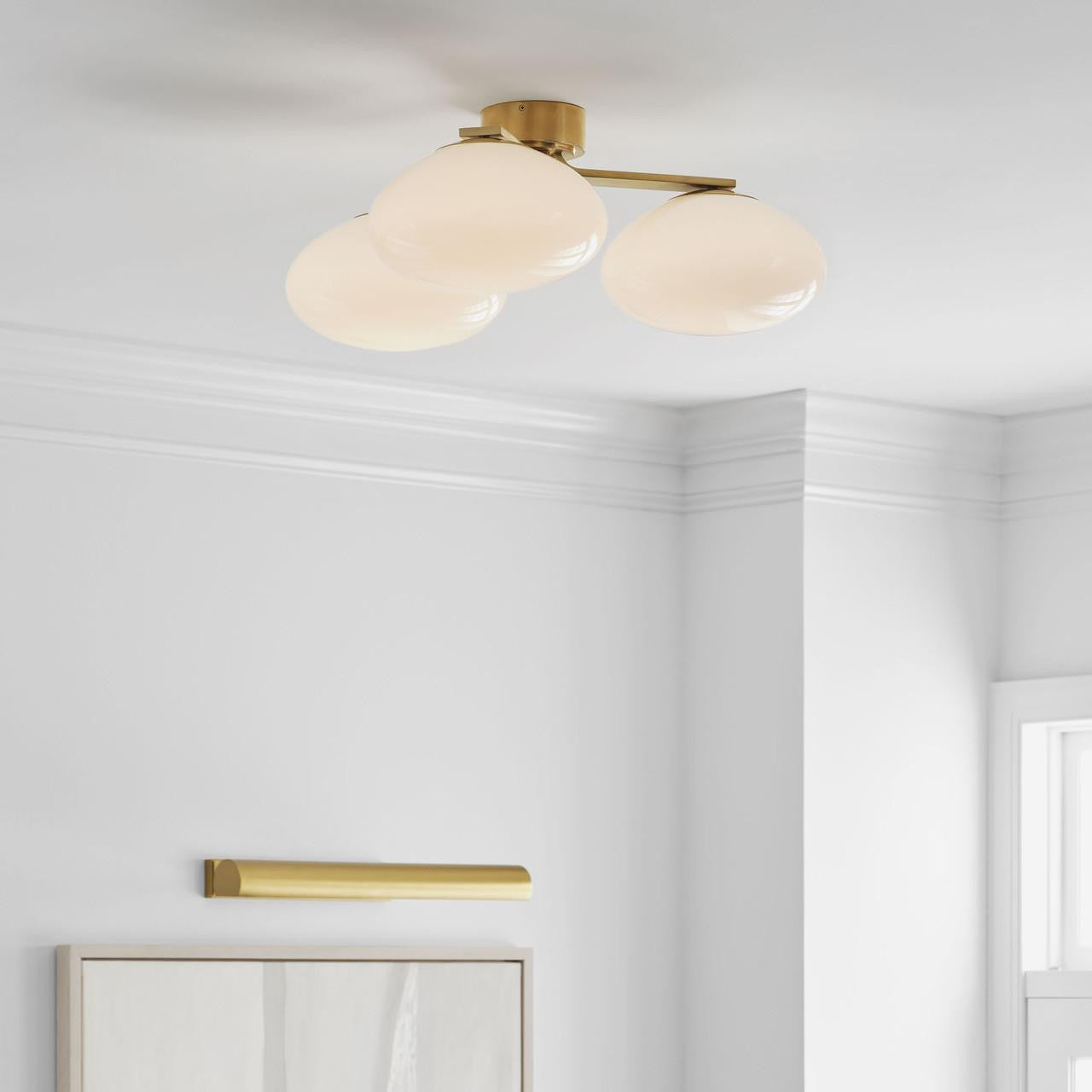 Visual Comfort & Co. Signature Collection Marisol XL Triple Flush Mount - Soft Brass