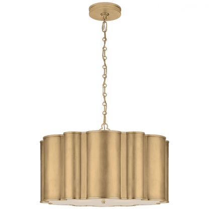 Visual Comfort Signature Markos Drum Shade Pendant White with Gild