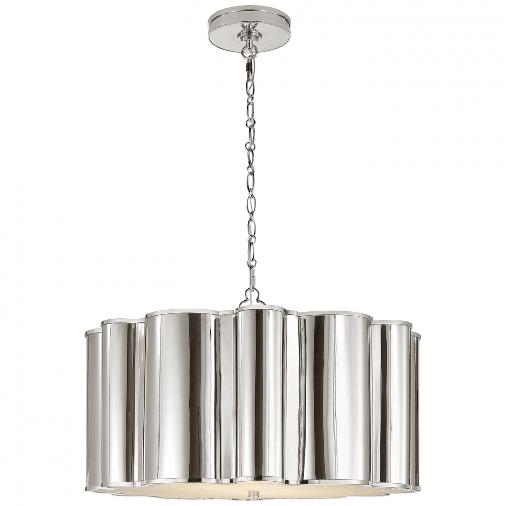Visual Comfort Signature Markos Drum Shade Pendant Polished Nickel