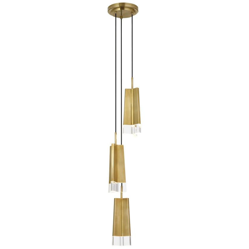 Visual Comfort Signature Matcha 3 Light Pendant Hand-Rubbed Antique Brass