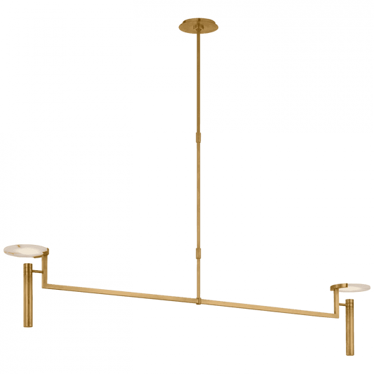 Visual Comfort Signature Melange Extra Large Floating Disc Linear Chandel Antique-Burnished Brass