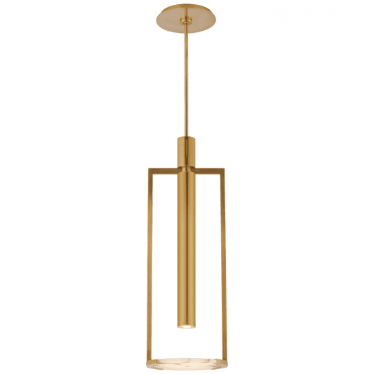 Visual Comfort Signature Melange Medium Floating Disc Pendant Antique-Burnished Brass