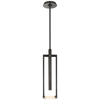 Visual Comfort & Co. Signature Collection Melange Small Floating Disc Pendant, 1-Light, LED, Bronze, Alabaster Shade, Over All Height 52.75" (KW 5610BZ-ALB CPUUZ)