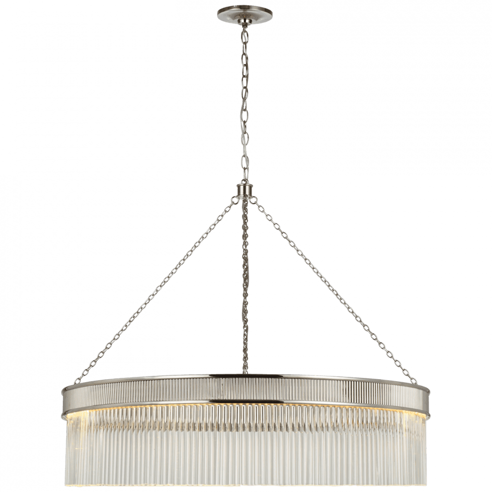Visual Comfort Signature Menil Large Chandelier Polished Nickel