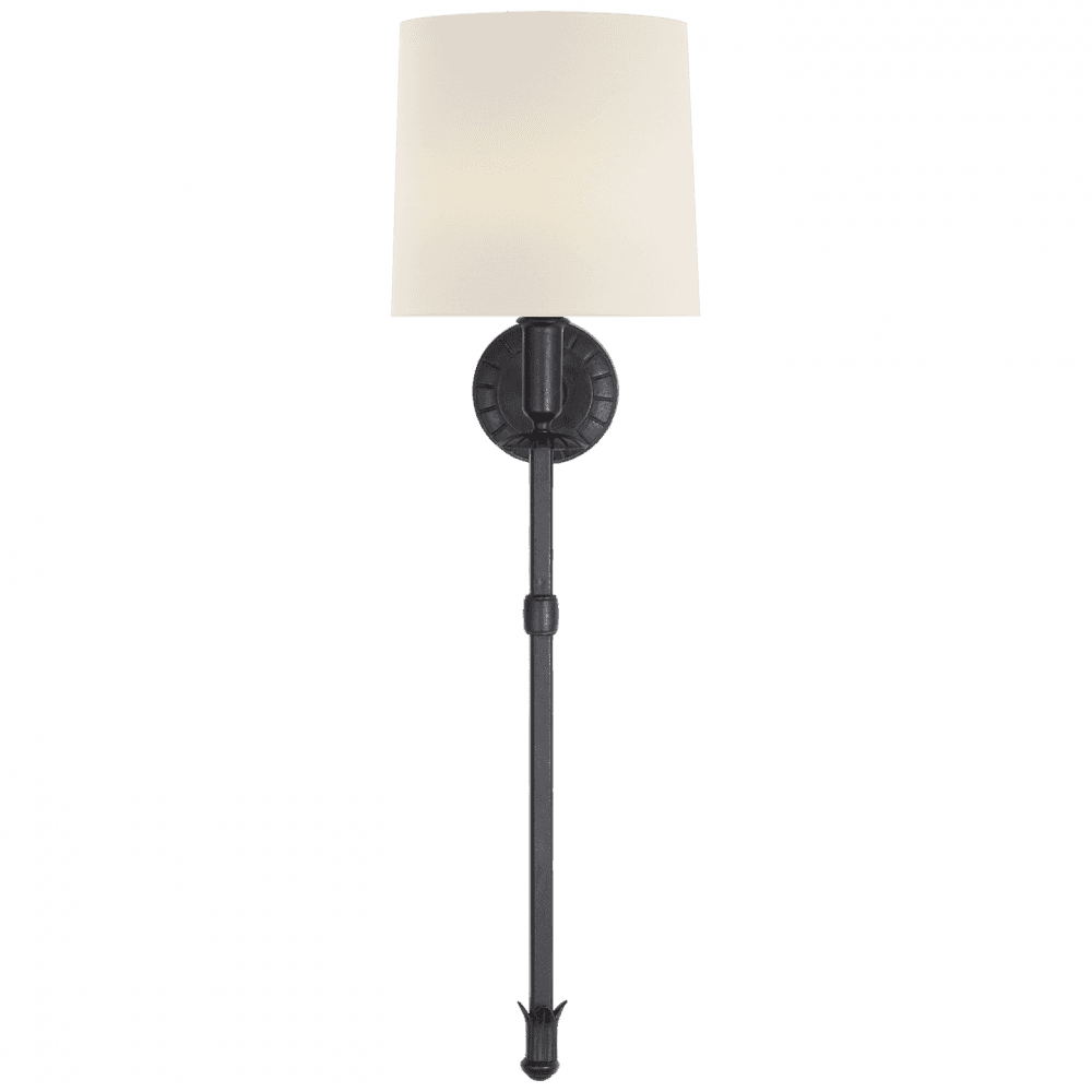 Visual Comfort & Co. Signature Collection Michel Tail Wall Sconce, 2-Light, Aged Iron, 30.25"H (TOB 2116AI-L CZYWF)