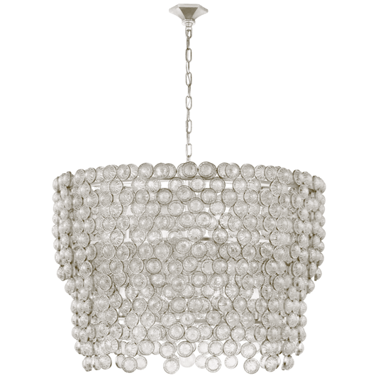 Visual Comfort Signature Milazzo Chandelier Burnished Silver Leaf