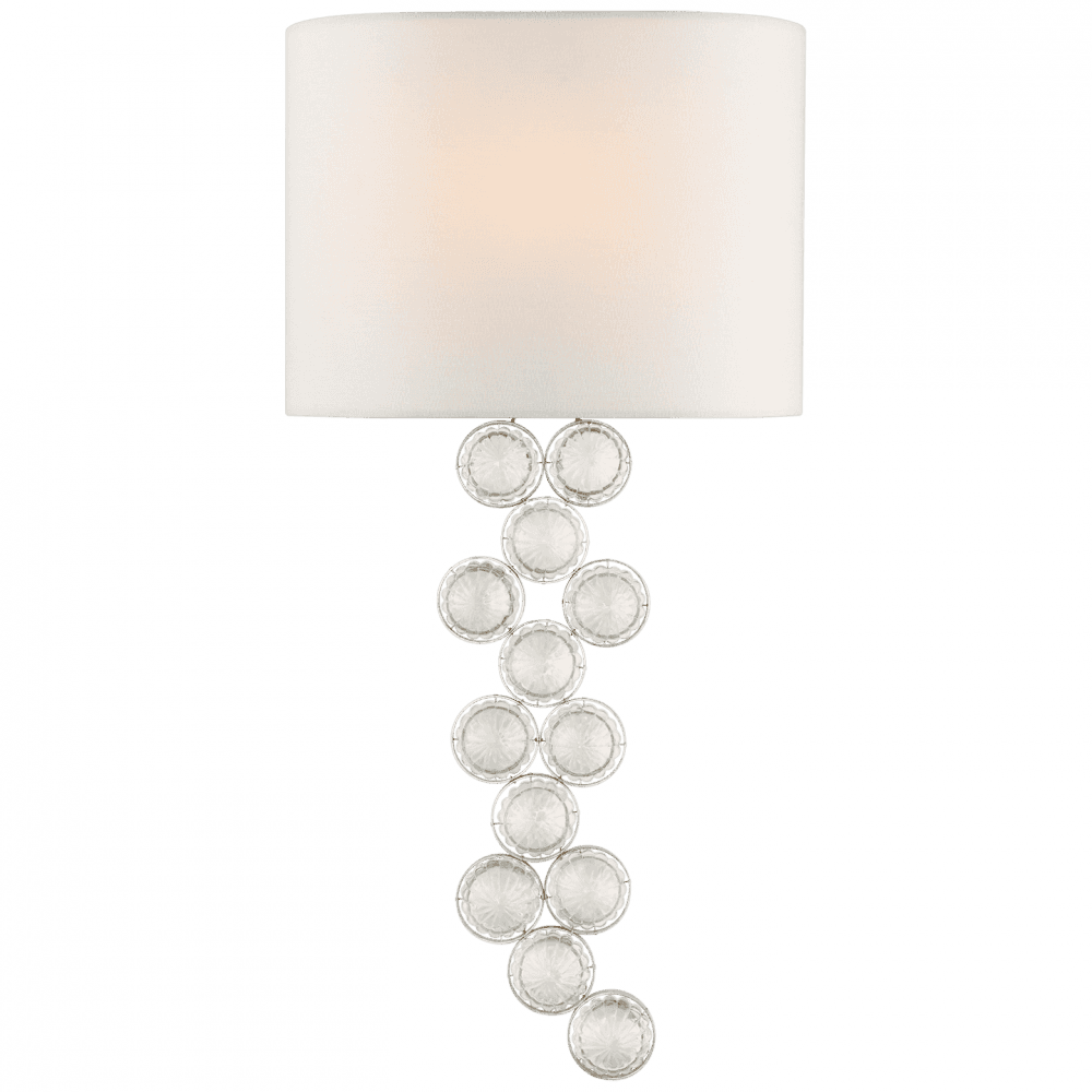 Visual Comfort Signature Milazzo Left Wall Sconce Burnished Silver Leaf and Crystal