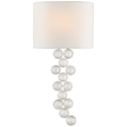Visual Comfort Signature Milazzo Left Wall Sconce Burnished Silver Leaf and Crystal