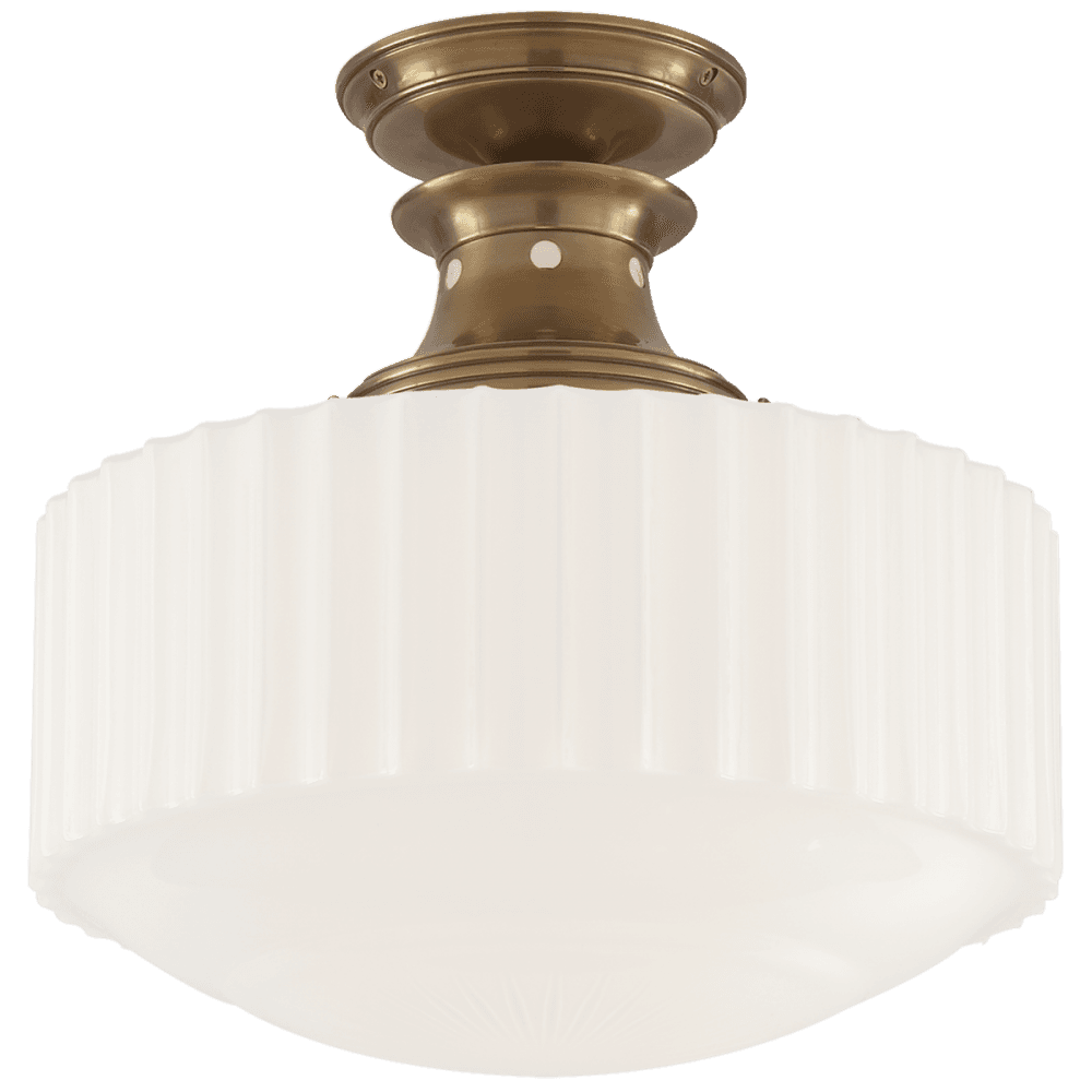 Visual Comfort Signature Milton Road Flush Mount Hand-Rubbed Antique Brass