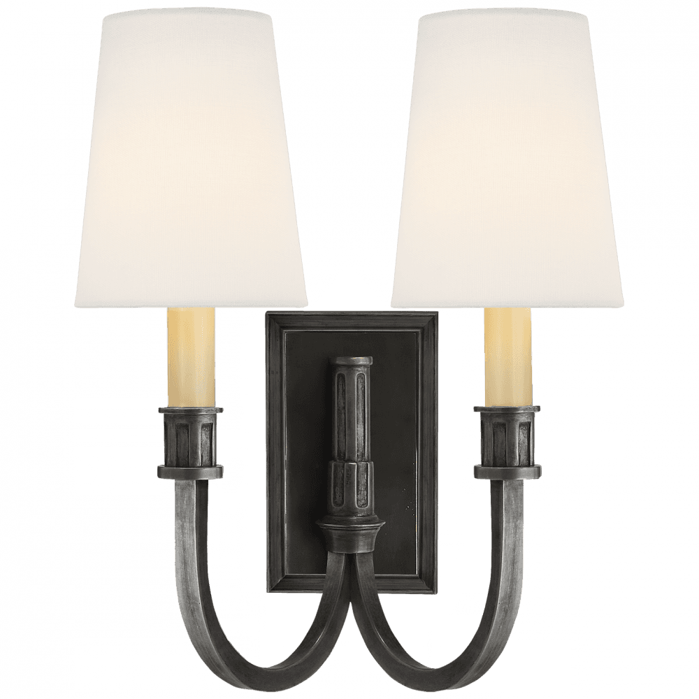 Visual Comfort Signature Modern Library Double Sconce Bronze