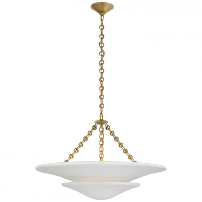 Visual Comfort Signature Mollino Medium Tiered Chandelier Hand-Rubbed Antique Brass
