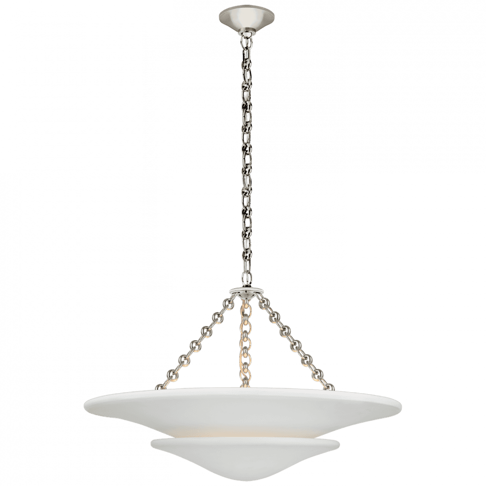 Visual Comfort Signature Mollino Medium Tiered Chandelier Polished Nickel