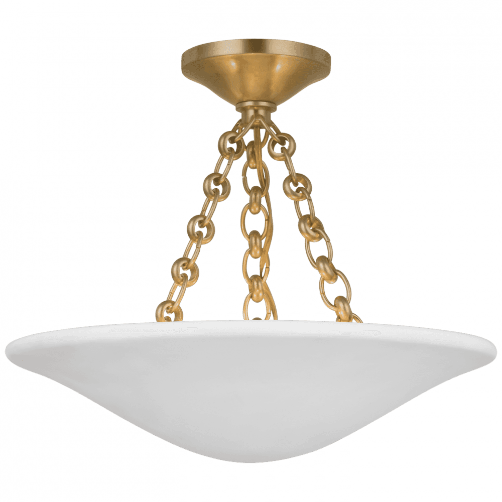 Visual Comfort Signature Mollino Semi Flush Mount Hand-Rubbed Antique Brass
