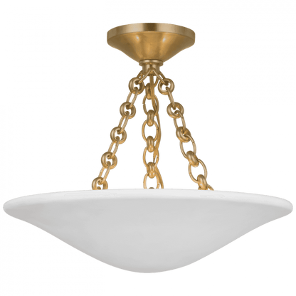 Visual Comfort Signature Mollino Semi Flush Mount Hand-Rubbed Antique Brass