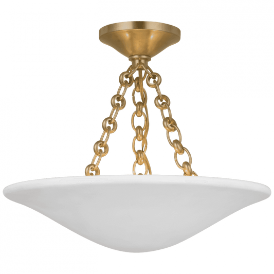 Visual Comfort Signature Mollino Semi Flush Mount Hand-Rubbed Antique Brass