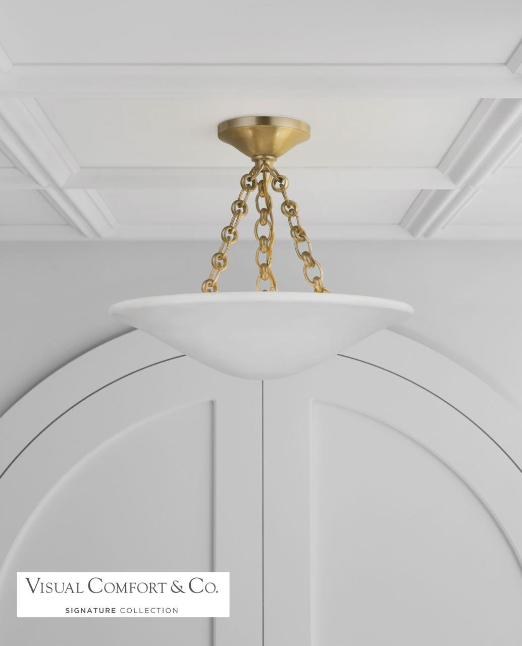 Visual Comfort Signature Mollino Semi Flush Mount Polished Nickel