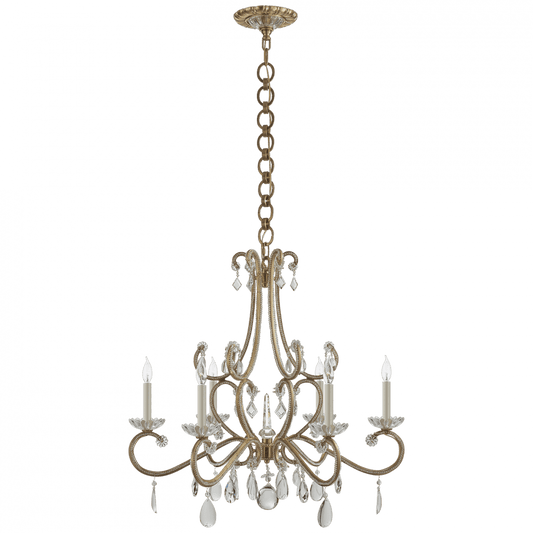 Visual Comfort & Co. Signature Collection Montmartre Chandelier, 6-Light, Hand-Rubbed Antique Brass, 30"W (ARN 5129HAB-CG CHUFL)