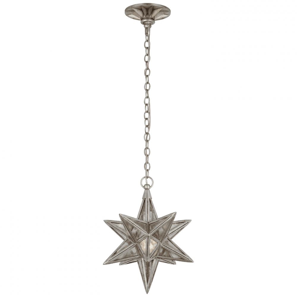 Visual Comfort Signature Moravian Small Star Lantern Burnished Silver Leaf